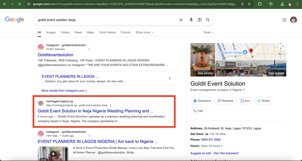 Goldit Event Solution in Ikeja Nigeria Wedding Planning and Coordination Services