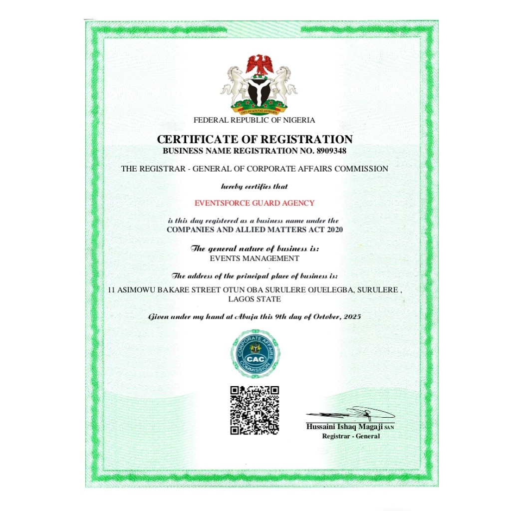 Eventsforce GUARD Agency in Lagos – Bouncers and Crowd Control Services