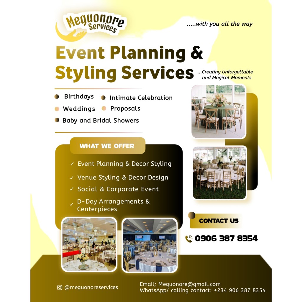 Meguonore Services Wedding Planning and Event Management in Lagos