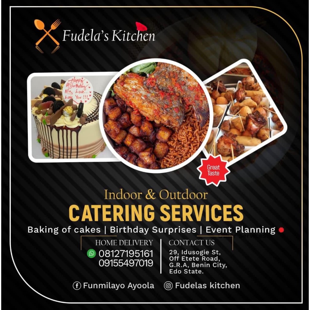 Fudela's Kitchen, Benin City (Oka) Edo — Wedding Caterer 24/7 Delivery