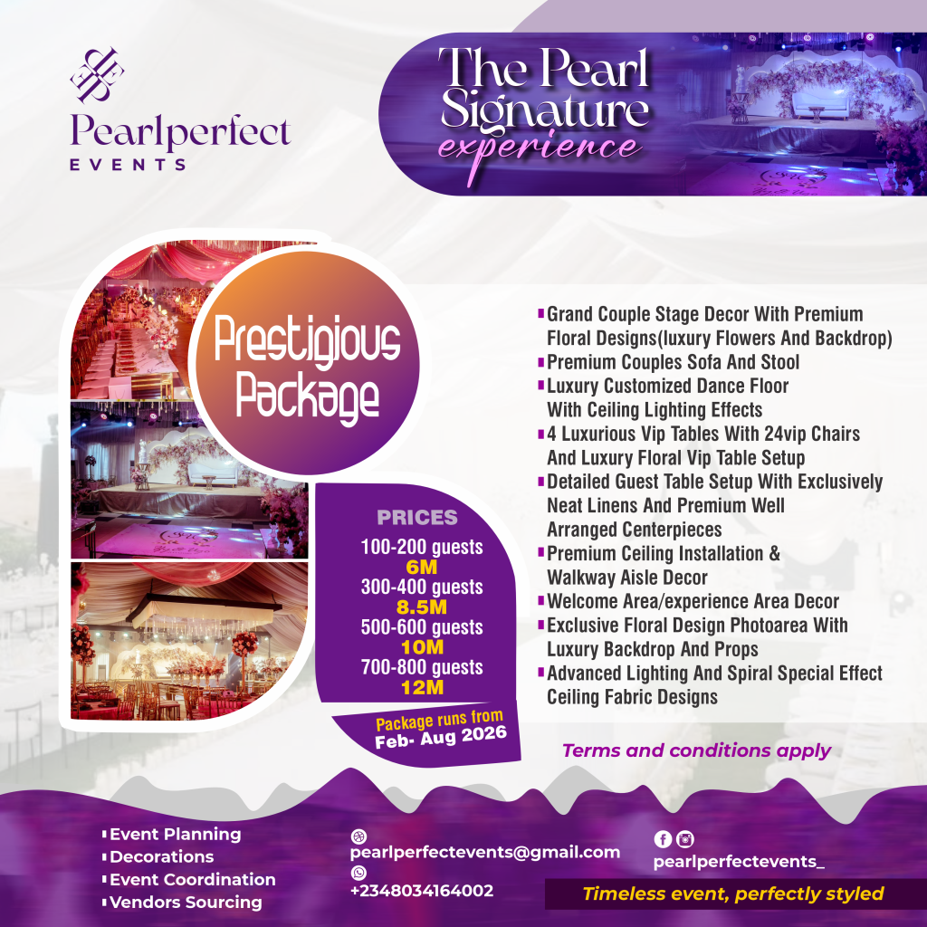 Pearl Perfect Events Lagos Wedding Planning and Event Decorations