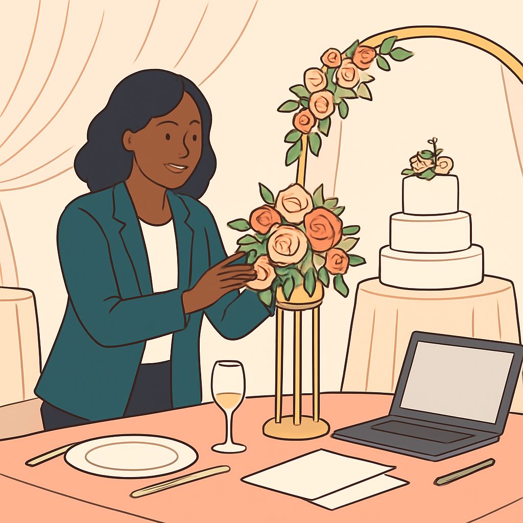 Abby Pinky Suprise Hubs & More Sapele Wedding Decor and Venue Styling