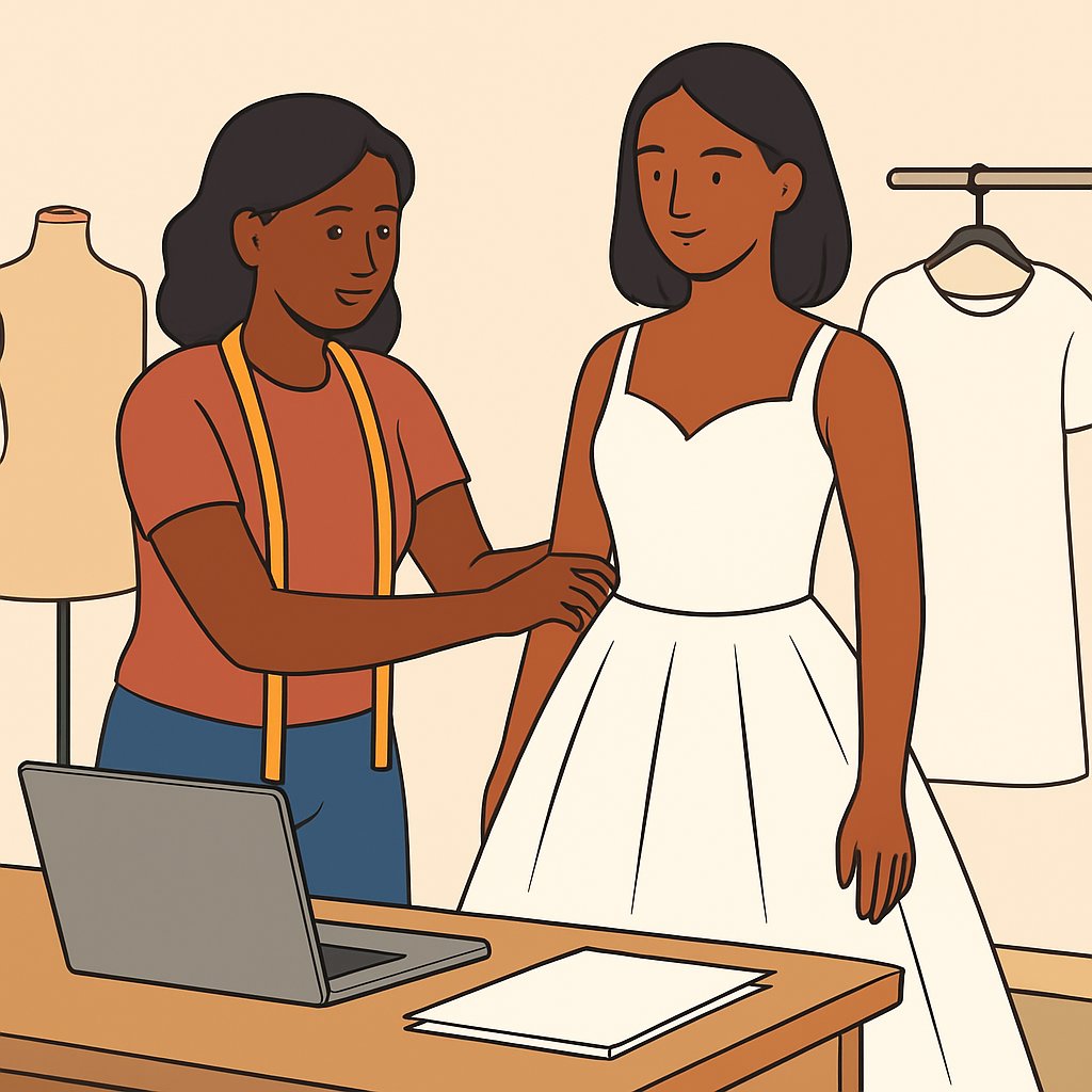 Seam's Stitches Lokoja Custom Bridal and Formal Dressmaking, Fittings