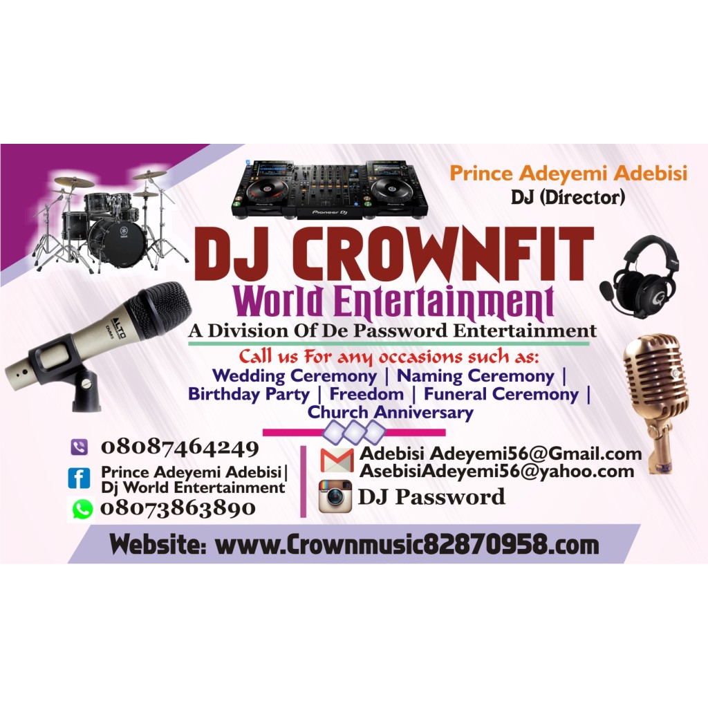 DJ Crownfit Entertainment Ibadan, Oyo — Wedding DJ, Sound and Lighting