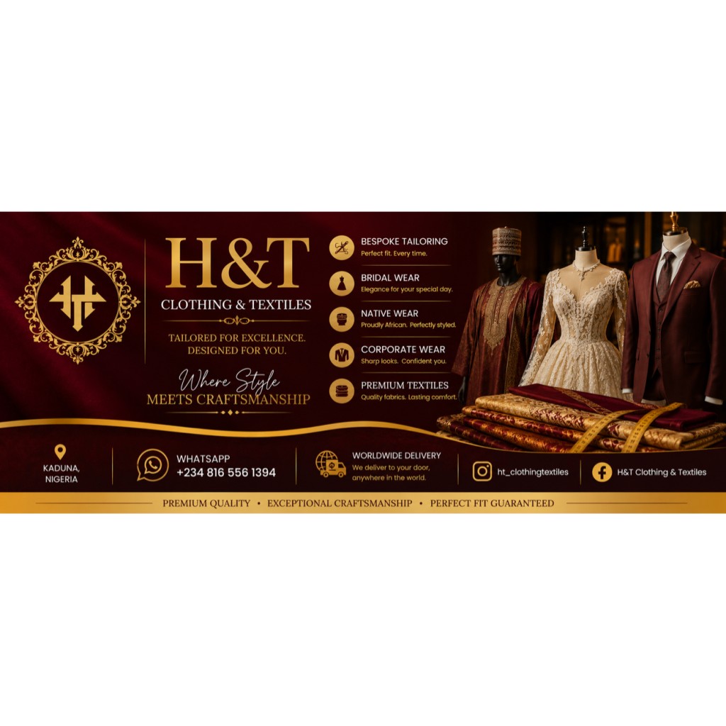 H&T Clothing & Textiles — Made-to-Measure Bridal Gowns in Tudun Wada