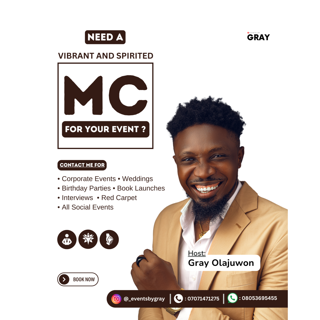 Gray of Lagos Wedding MC and Event Host Services in Lagos Nigeria