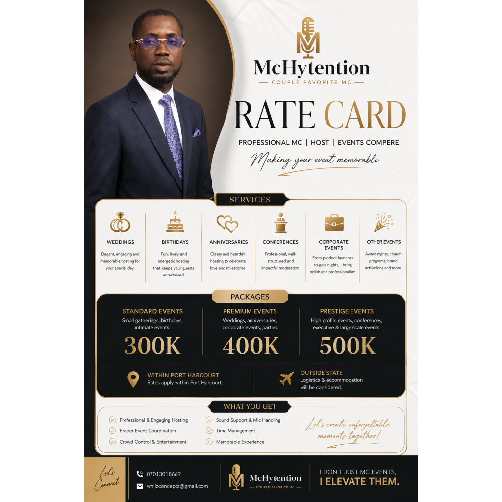 MC Hytention | Event Compere and Wedding MC in Port Harcourt