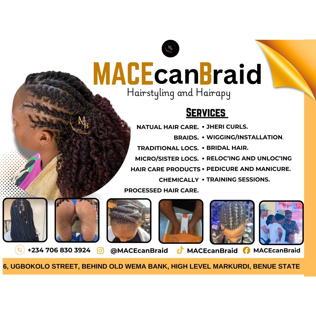 MACEcanBraid Hairstyling and Hairapy | Makurdi Bridal Hair and Locs