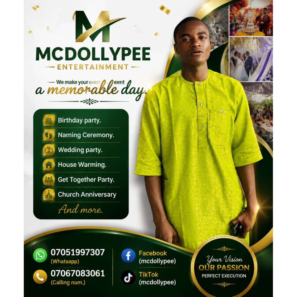 MC Dollypee Wedding MC and Reception Event Hosting in Abeokuta