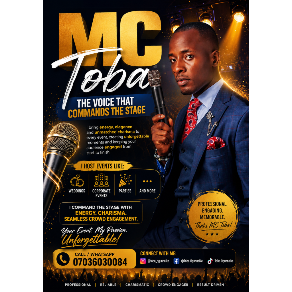 MC Toba Wedding and Corporate Ceremony MC Services in Somolu, Lagos