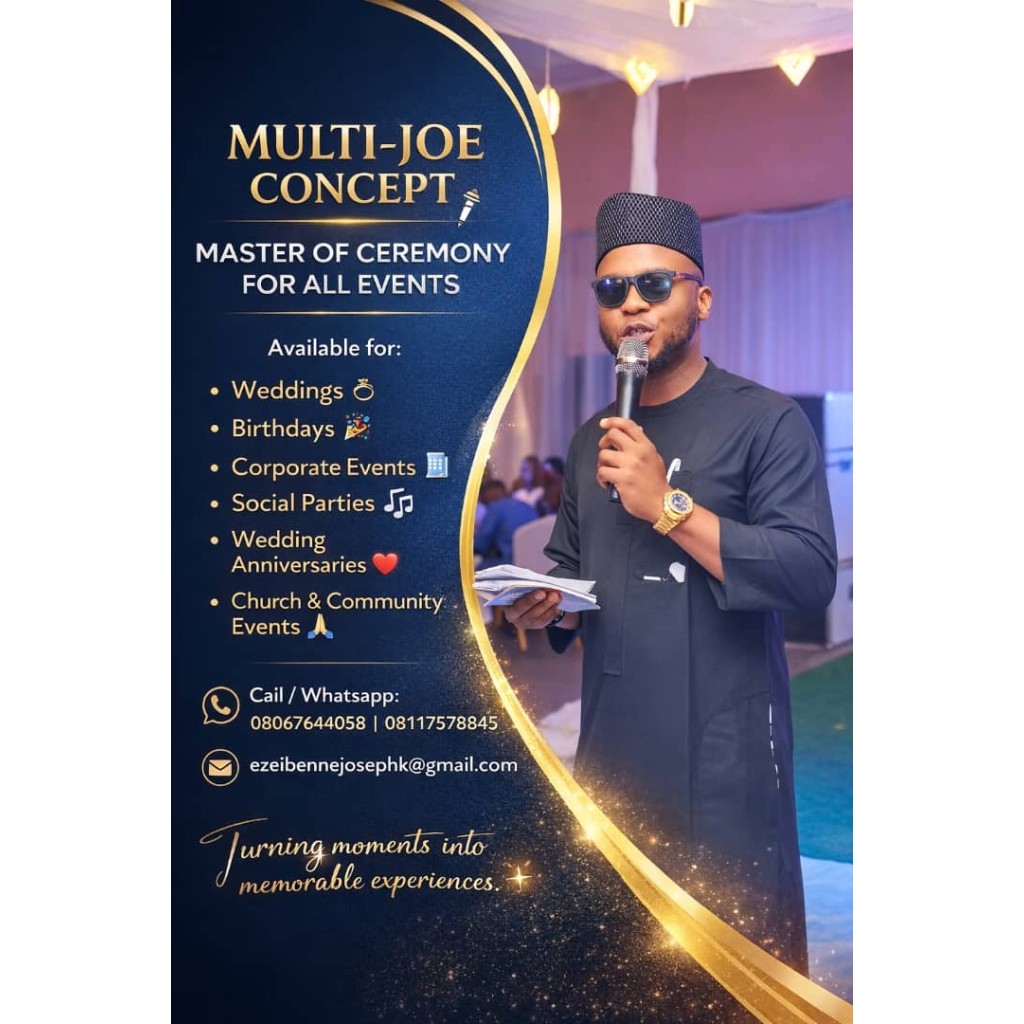 Multi Joe Master of Ceremony for Weddings and Events in Warri, Delta