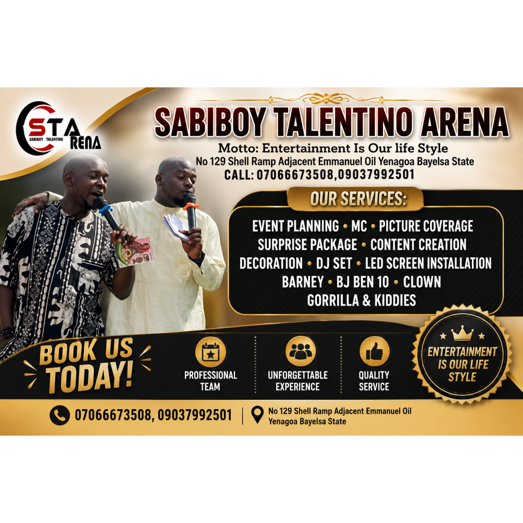 SABIBOY TALENTINO ARENA Events and LED Screens, Yenagoa, Bayelsa