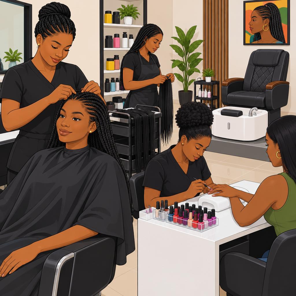 Above Hair Lounge in Owerri for Hair, Braids, Manicures and Pedicures
