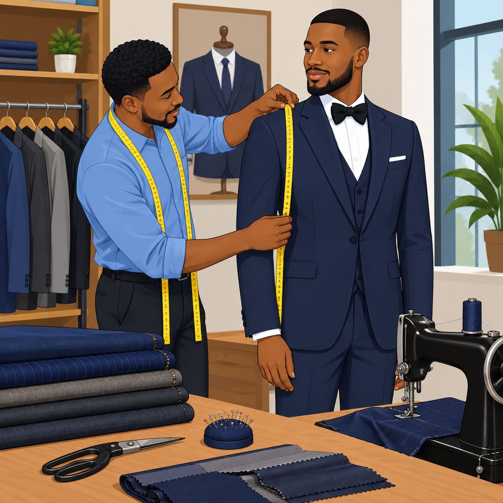 Ayanfe Classic Clothiers Groom Suit Tailoring Services in Ife