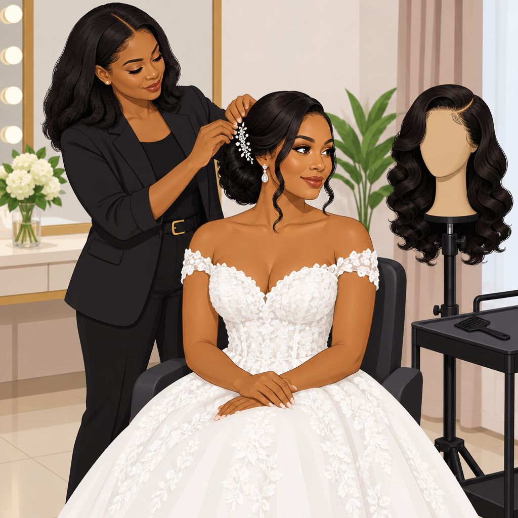 Haircliniq Prestyled Wigs | Lagos Bridal Hair Styling & Wigs