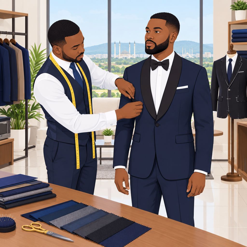 Iran Femi in Abuja: Bespoke Groom Suits and Formalwear Tailoring