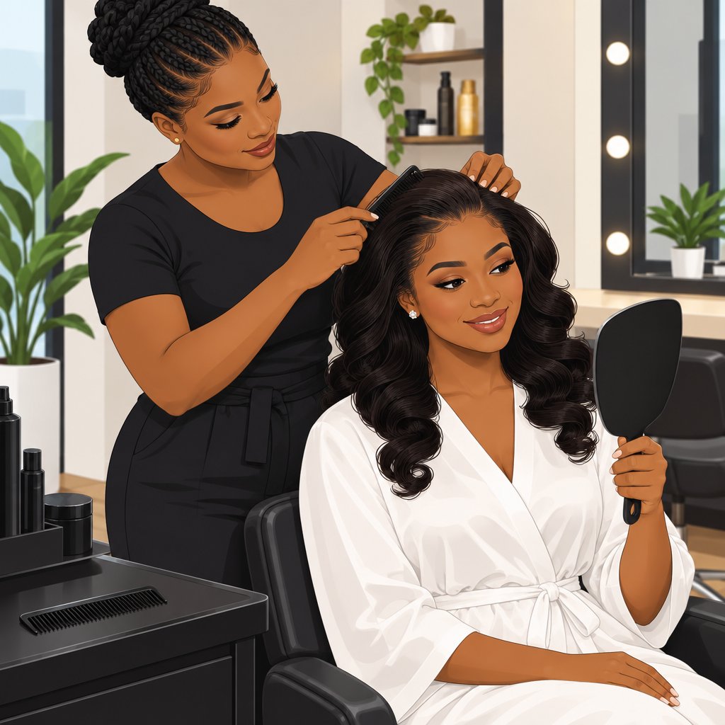 Mummy Jubilee Hair World Bridal Hairstyling in Idjerhe Kingdom