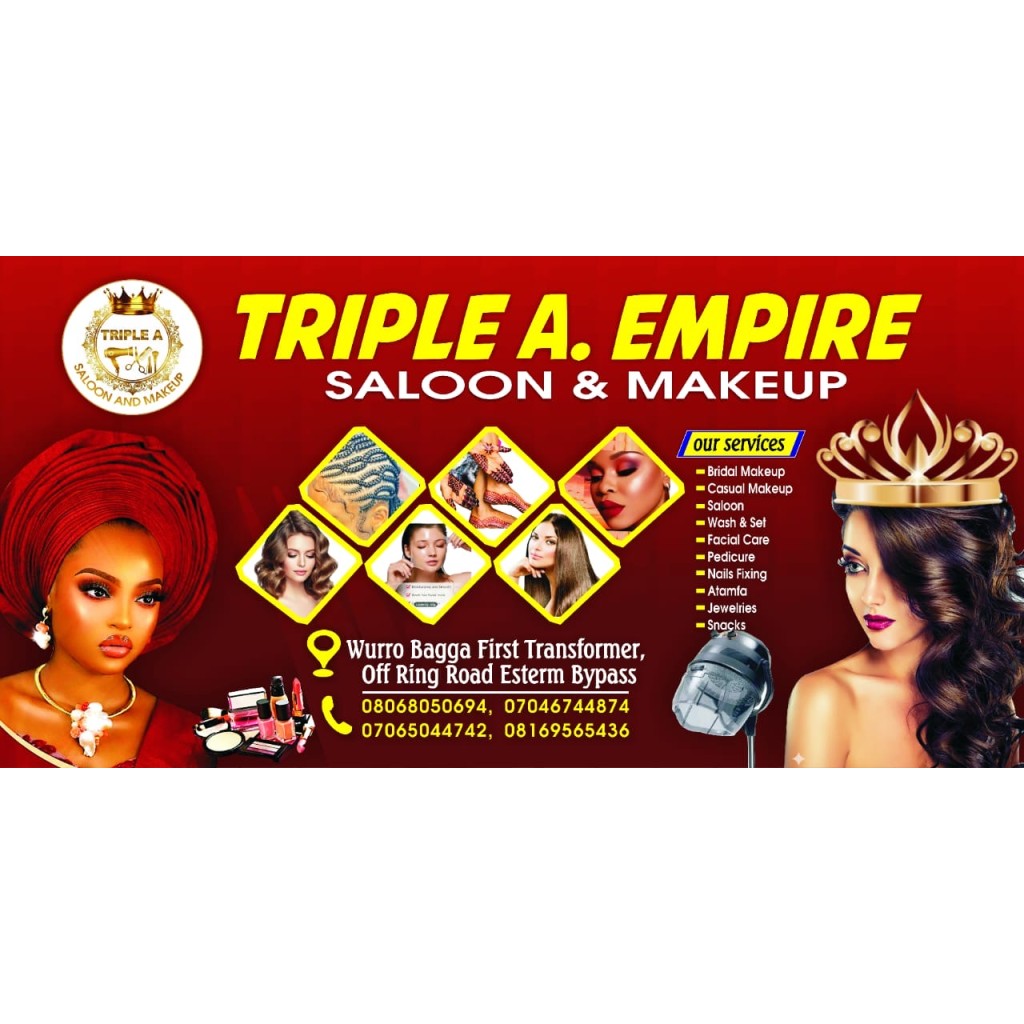 Triple A Empire: Bridal Makeup and Salon Services in Nassarawa, Kano
