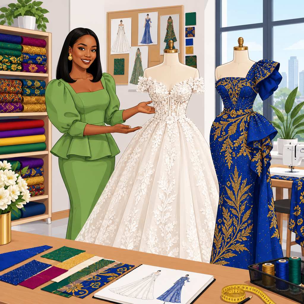 Tamara Stitches Kaduna Luxury Wedding Gowns and Asoebi Dresses