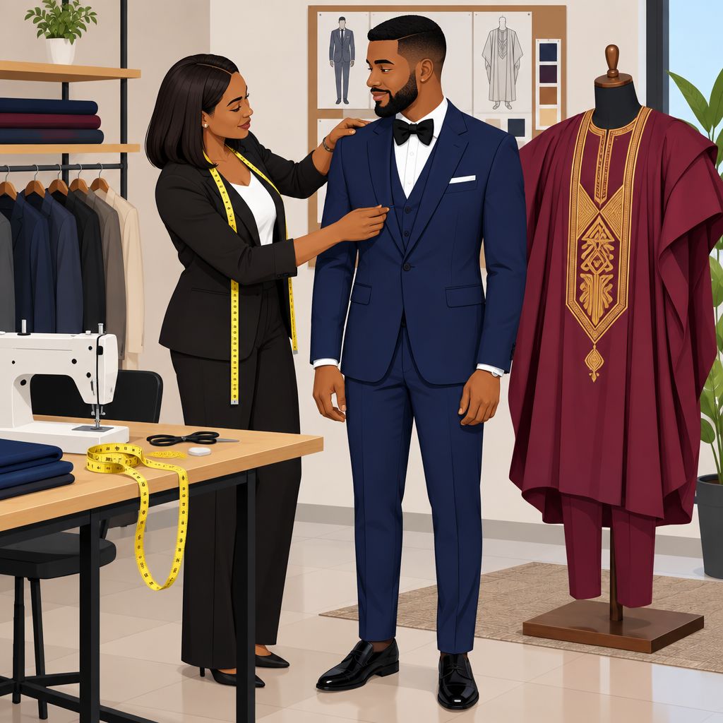 Vincent Fashion Empire Minna Tailored Senator and Groom Suit Styling
