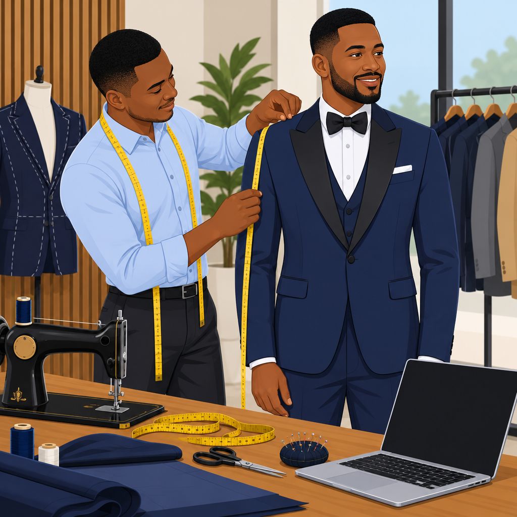 Patrickslim Lagos Bespoke Groom Suits and Wedding Outfit Tailoring